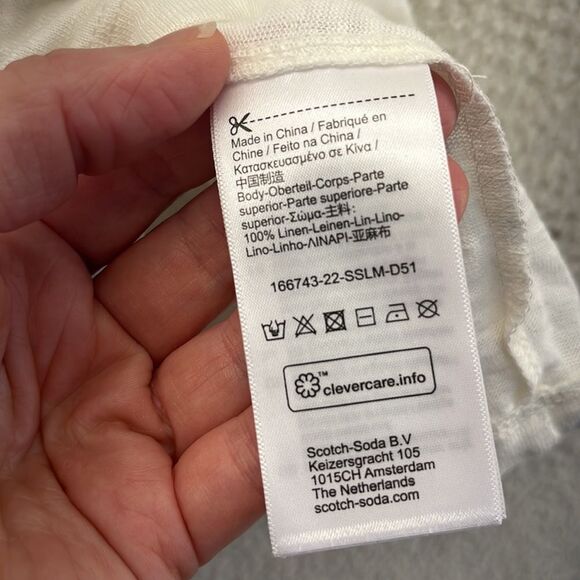 Scotch and Soda T-Shirt Womens The Sun Will Come Up Graphic Tee Ivory Size Small - Picture 8 of 9